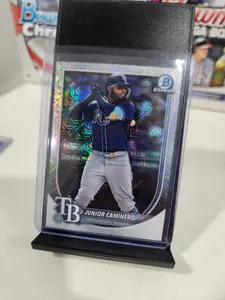 Junior Caminero [Mojo] #13 2025 Bowman Baseball Card in Protective Holder Series 2025 Bowman Baseball Card Number 13 Collectors Item