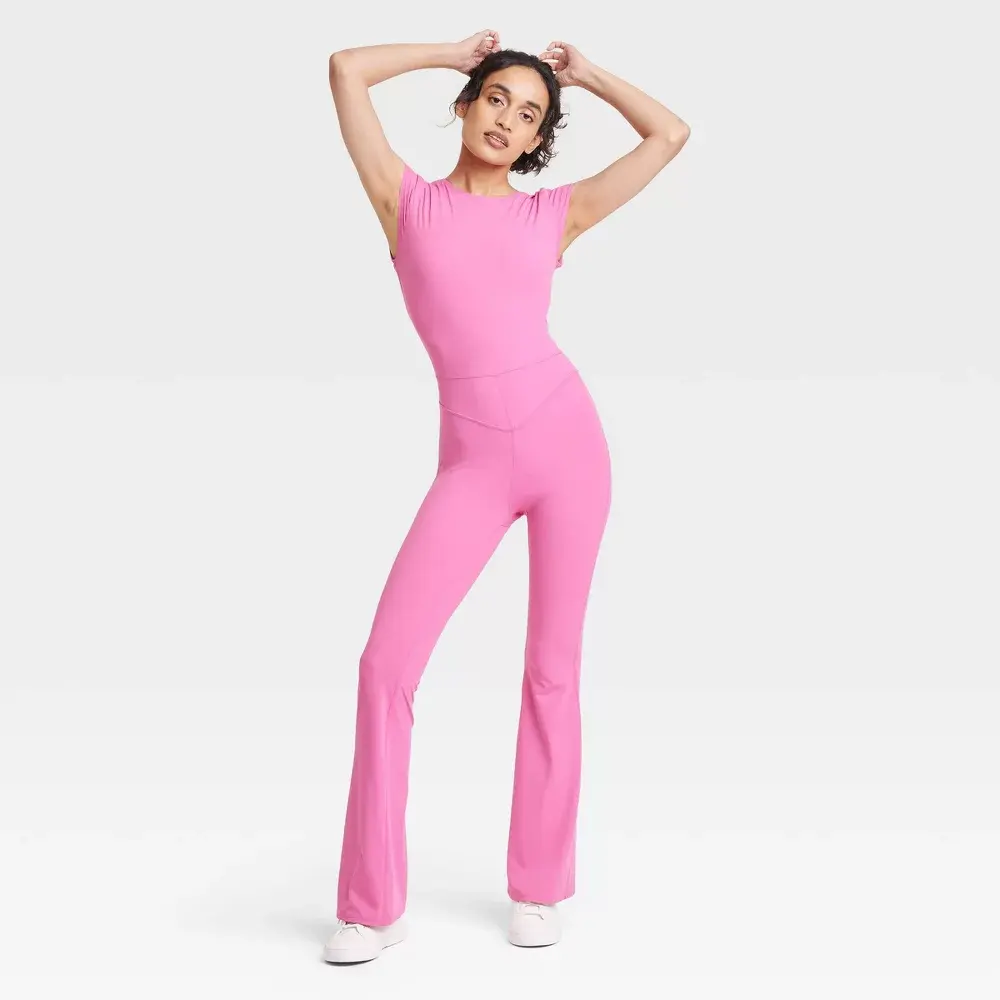 Women's Knit Low Back Flare Active Bodysuit - JoyLab