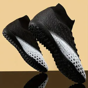 UYCEKK Men'S Outdoor Football Training Shoes - Breathable Mesh & Fabric Upper, Durable Rubber Sole with Conical Studs for Traction, Elastic Band Closure, All-Season Lightweight Design for Running, Yoga, Casual Wear, Football Boots, Running Footwear, Moder