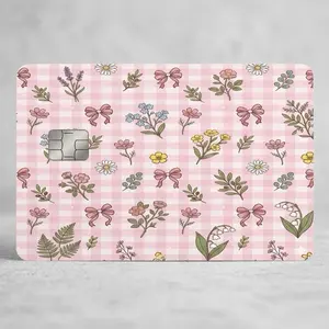 Coquette Credit Card Skin - Cute Floral Sticker | Waterproof Vinyl Card Cover | Aesthetic Design | Scratch-Resistant & Durable | Standard Size 3.37 x 2.125 in