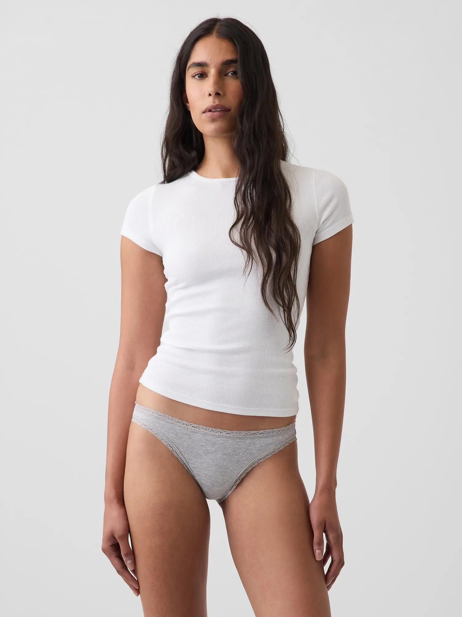 Gap Women's Softest Organic Stretch Cotton Lace-Trim Bikini