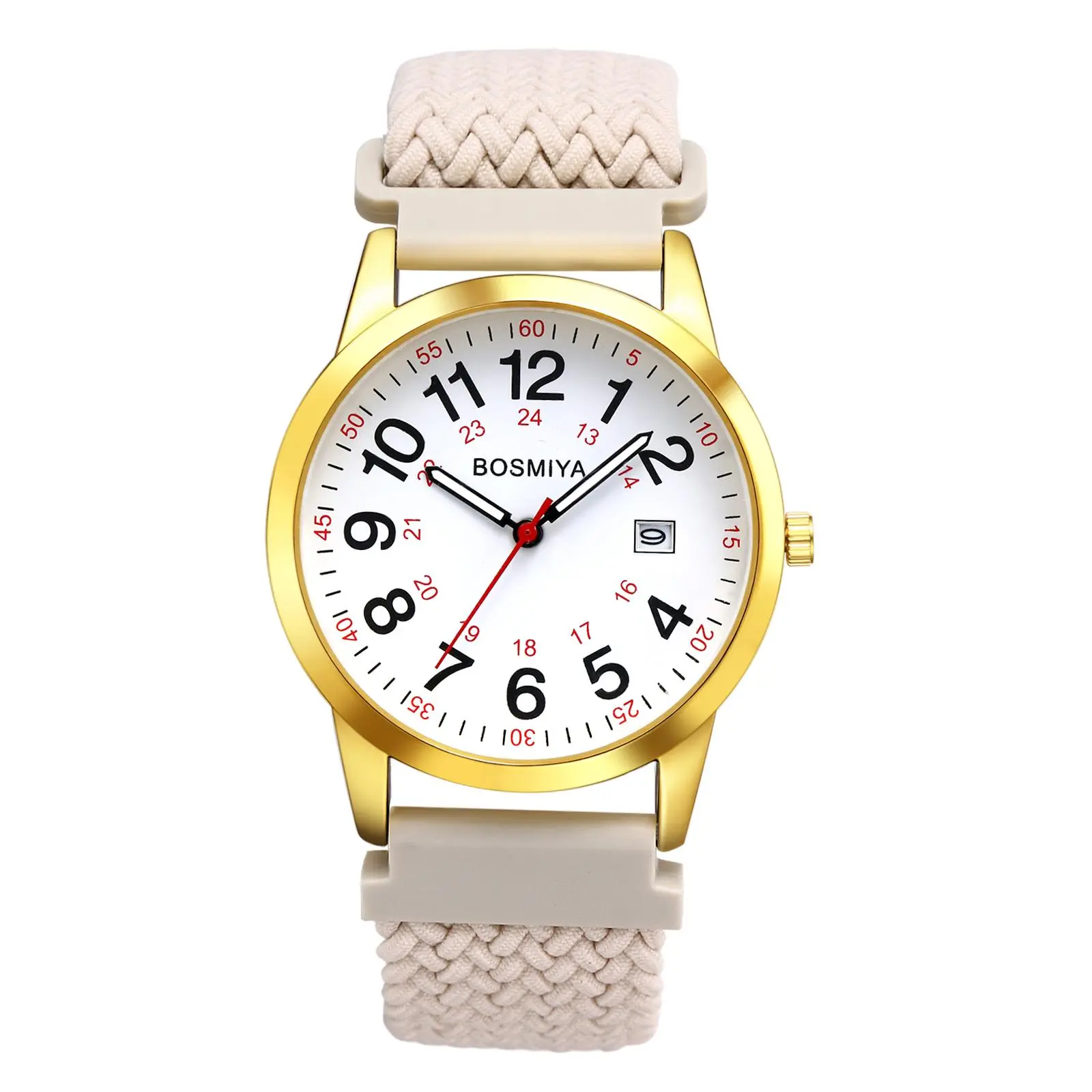 OIDEA Stretch Band Fashion Quartz Watch - Easy Reader Big Number Dial, 24-Hour Format Calendar, Lightweight Adjustable Casual Business Wristwatch for Nurses, Business Fashion Modern Casual Wrist Watch, Business Fashion Watches, Modern Casual Wristwatch