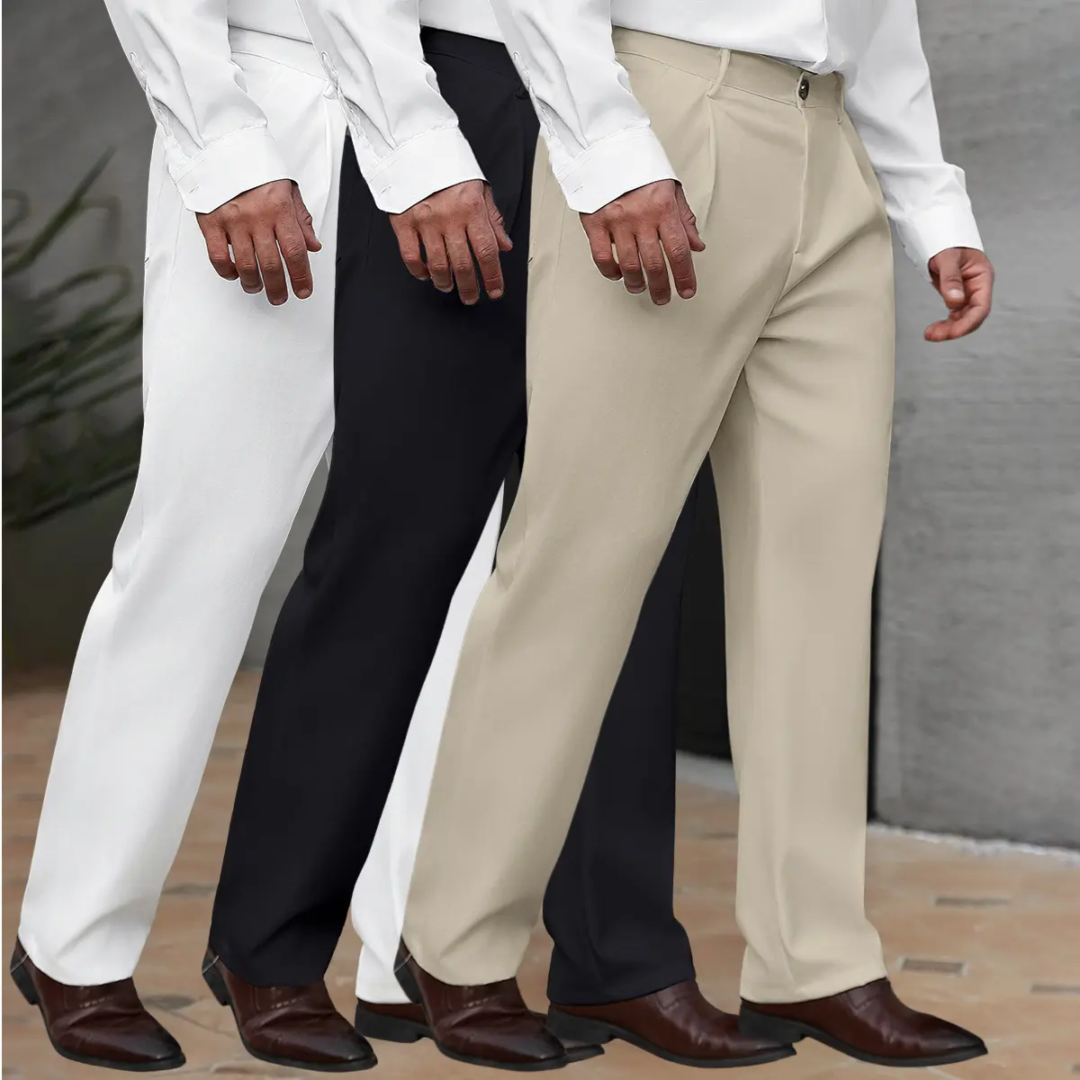 Menswear Men's Sharp-Fit Tailored Plain Trousers - Close-Fit, Dual-Purpose, Chic Formal Pants for Elegant Gatherings (Spring Collection), Men's Pants, Fitted Cut, Party Wear