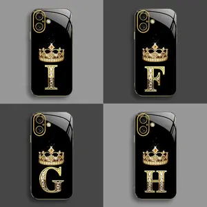 Suitable for [iPhone 16] New high-end crown electroplated gold edge mobile phone case new business simple explosion-proof mobile phone case affordable anti-fall anti-fingerprint-888