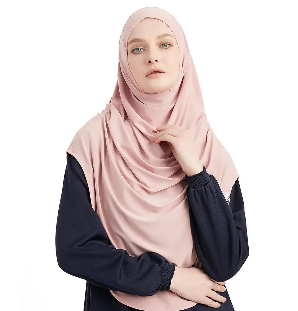 Modefa Premium One Piece Instant Long Hijab – Blush Pink