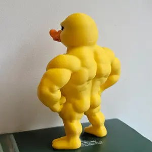 Muscle Duck Statue, Novelty Desktop Decoration, Cute Bookshelf Sculpture, Multifunctional Indoor Outdoor Decor, Fun Home Ornament Gift