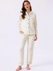 INSPIRE CHIC Women's Nursing Pajamas Pregnancy Sleepwear Button Down Breastfeeding Maternity Postpartum Lounge Sets