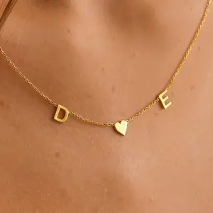 Multiple Initial Necklace, Couple Initial Pendant, Letter Customized Pendant, Initial Personalized Necklace, Letter Wedding Necklace, Initial Symbol Necklace, Letter Heart Necklace, Letter Romantic Necklace, Initial Valentines Necklace