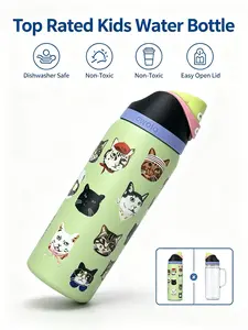 Owala Portable Reusable Insulated Stainless Steel Water Bottle - Eco-Friendly Cat Print, BPA-Free, Leakproof FreeSip Lid, Reduces Plastic Waste, Perfect for School & Gym, Sustainable Living Essential