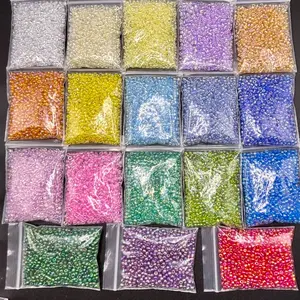 3500 Colorful Glass Seed Round Beads Set, 3mm, 18 Colors, Total 117g, High-Quality Materials for DIY Crafts, Halloween Christmas Gifts