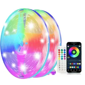Bedroom LED Strip Light 131ft/40m Music Sync Color Changing RGB LED Tape Remote APP Control Bluetooth-compatible LED Strips for Room Home Kitchen Party Decor Smart Light Strip