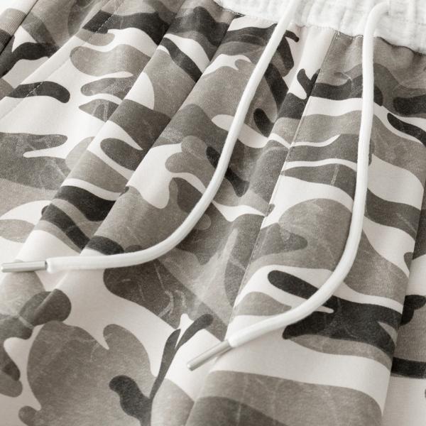 Men's Camouflage Wide Leg Drawstring Pants, Casual Baggy Cargo Trousers, Perfect for Street, Skate, Daily & Streetwear