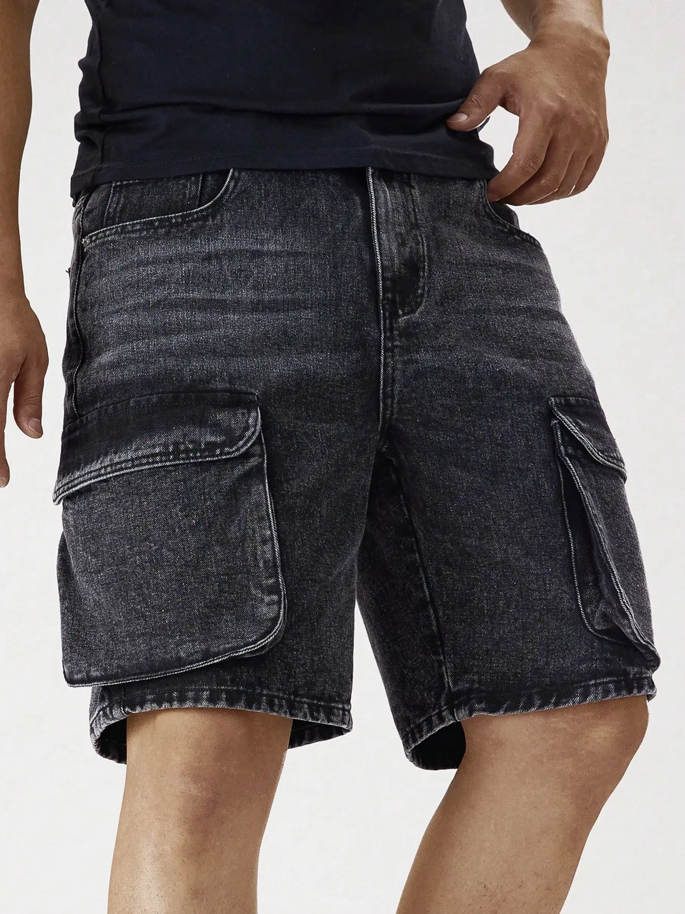 Men's Casual Multi-Pocket Denim Shorts, Workwear Shorts, Comfortable and Stylish, Perfect for Daily Wear。