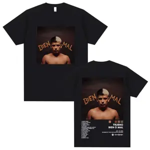 Trueno Bien O Mal Album Tour Graphic T-Shirt, Latin Trap Hip Hop Streetwear Design, Trueno Fans Concert Outfit, Urban Music Retro Style Tee
