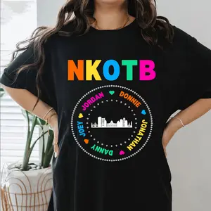 NKOTB Shirt, New Kids on the Block Shirt, NKOTB Neon Color Shirt, NKOTB 2024 Concert Shirt, Neon Name & Boston Silhouette, NKOTB Fan Shirt