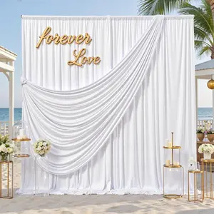 10x10FT White Backdrop Curtain for Weeding Parties - Seamless Single-Panel (1pack 10x10FT), Wrinkle-Free Backdrop Drapes for Wedding Parties  Shower Photography Halloween Background Cloth