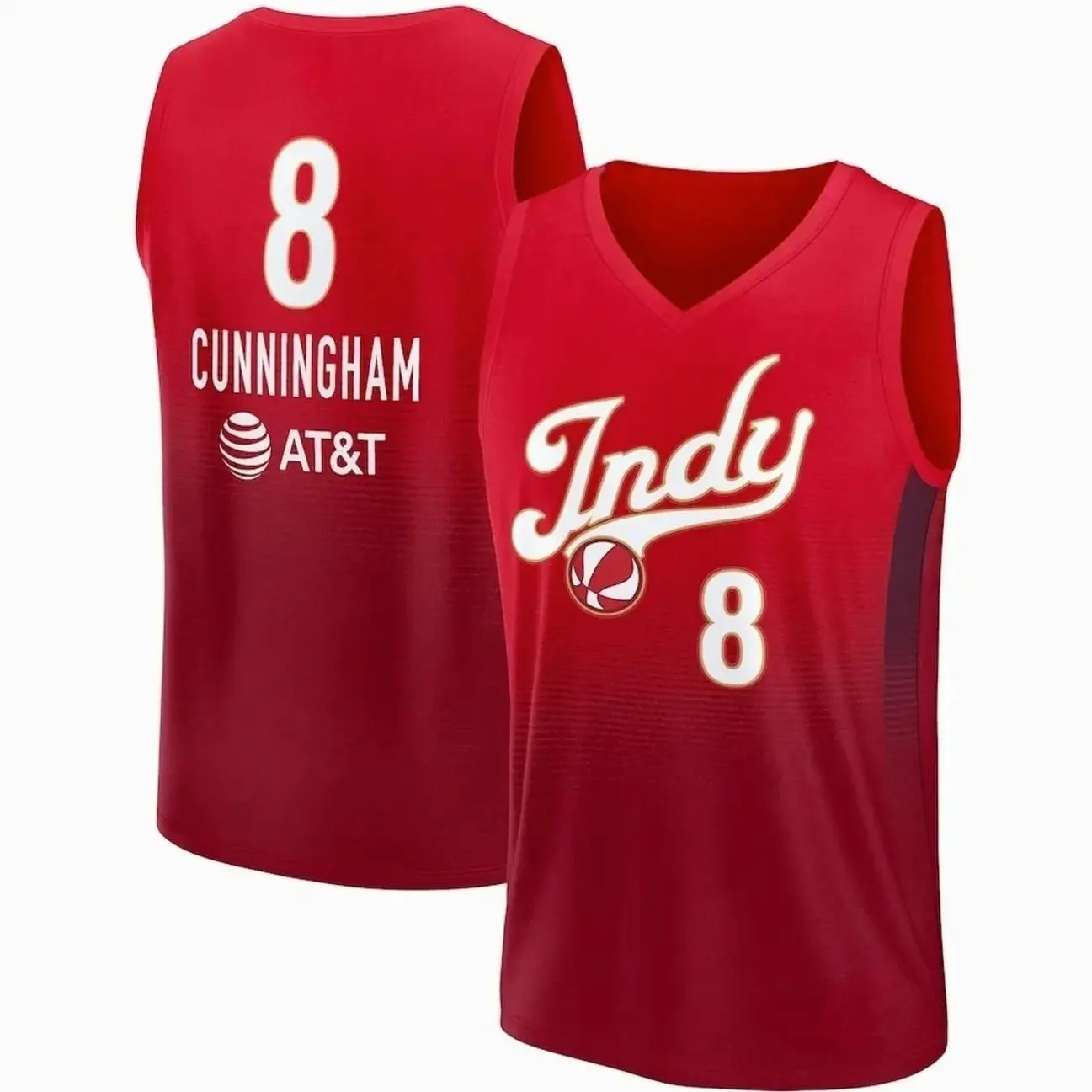 Unisex Football #8 Cunningham Indiana Team Fast Break Replica Jersey - Rebel Edition - Red OWY