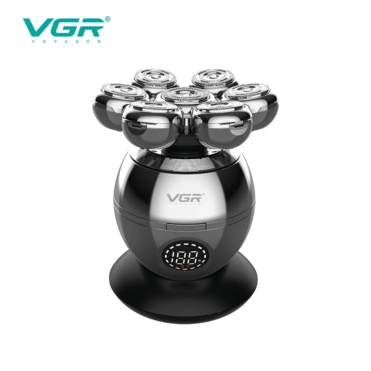 VGR 315 Head Shaver for Bald Men, 7D Floating Head Shavers for Men, Cordless Electric Razor with LED Display, Wet Dry Rechargeable Mens Head Shaver 5 in 1 Grooming Kit USB Charging Multifunctional Shaving Head