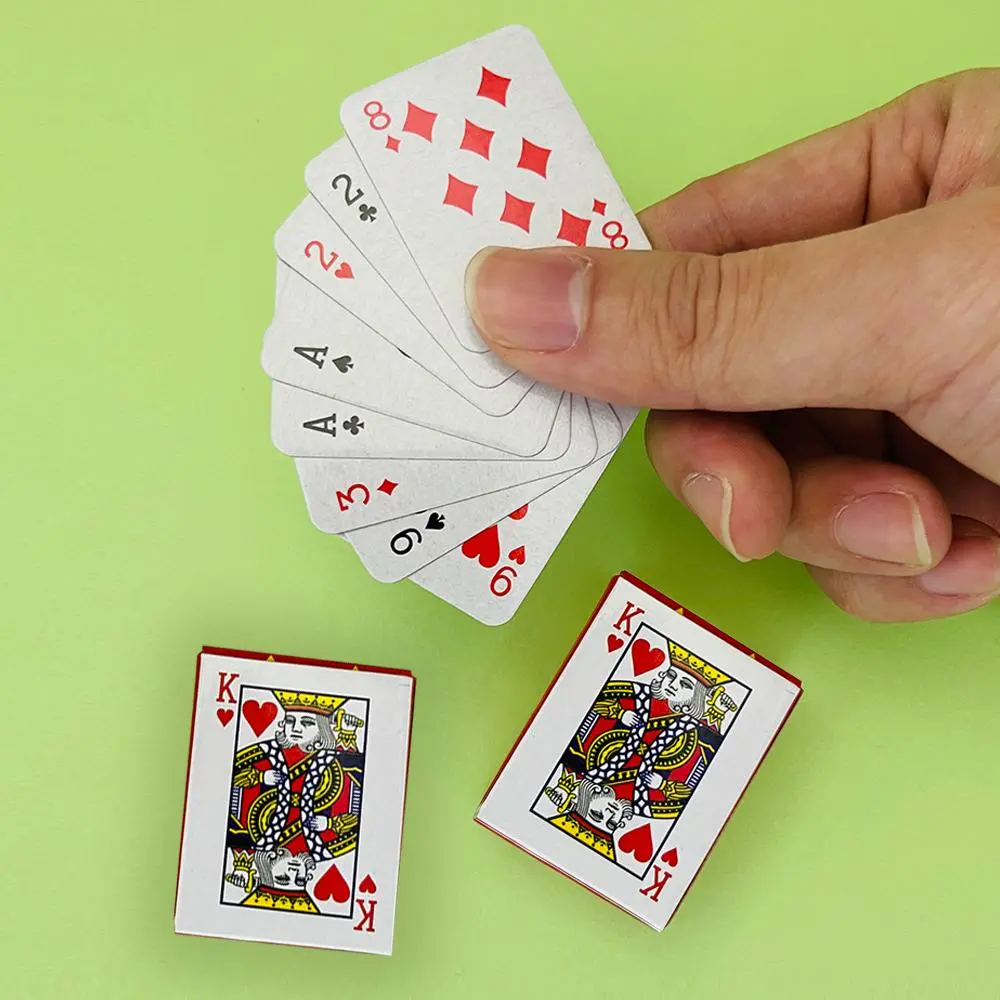 Mini Playing Card Toy, 2 Sets Cute Small Poker Card Toys for Teenagers & Adults, Fun Model Boll Games for Random Card Playing, Poker Card Design