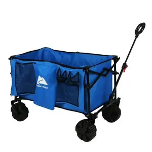 Ozark Trail Foldable All-Terrain Wagon Cart for Camping, Beach & Outdoor Use – Blue