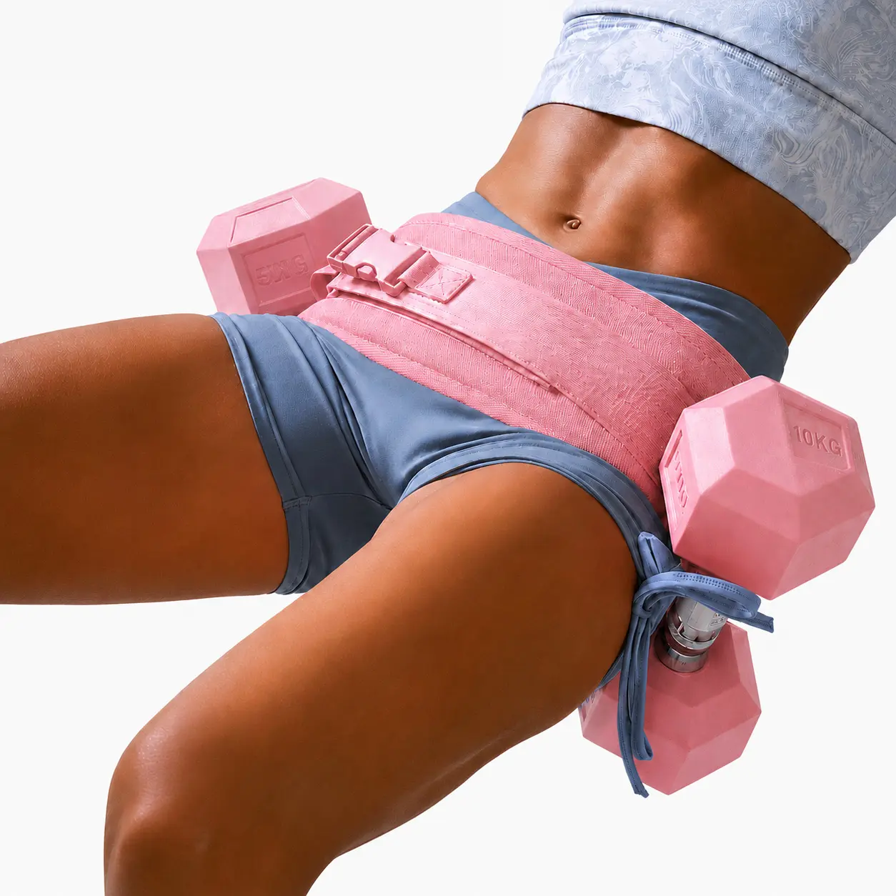 Hip Thrust Adjustable Resistance Weight Belt for Home Workouts, Kettlebell Training & Butt Shaping with Extra Cushioning and Adjustable Resistance