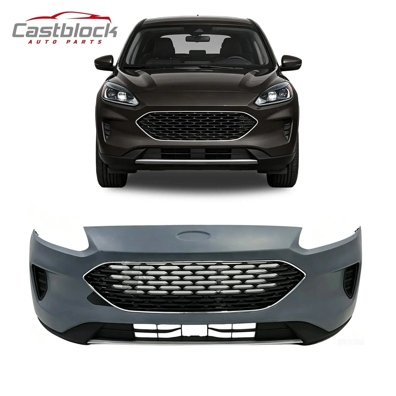 Ford Escape Complete Front Bumper Kit Grille W/O Sensor Hole（2020-2022）