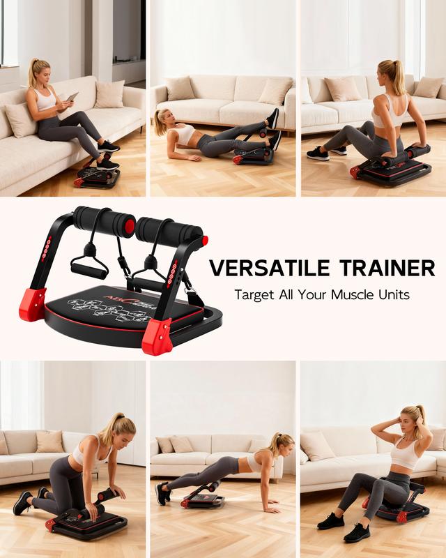 HOPHORSE Sit-Up Exercise Equipment, Ab Crunch Machine Roll-up Machine,Portable Ab Crunch Exercise Machine, sit up machine Abdominal Workout Machine for Home Gym, Core Ab Exercise System Trainer, Core max，TikTokShopBlackFriday