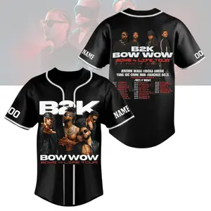 Custom B2K Bow Wow Boys4Life 2026 Tour Baseball Jersey, B2K Concert Shirt, Retro R&B Concert Tee, Pretty Ricky Concert, Music Fan