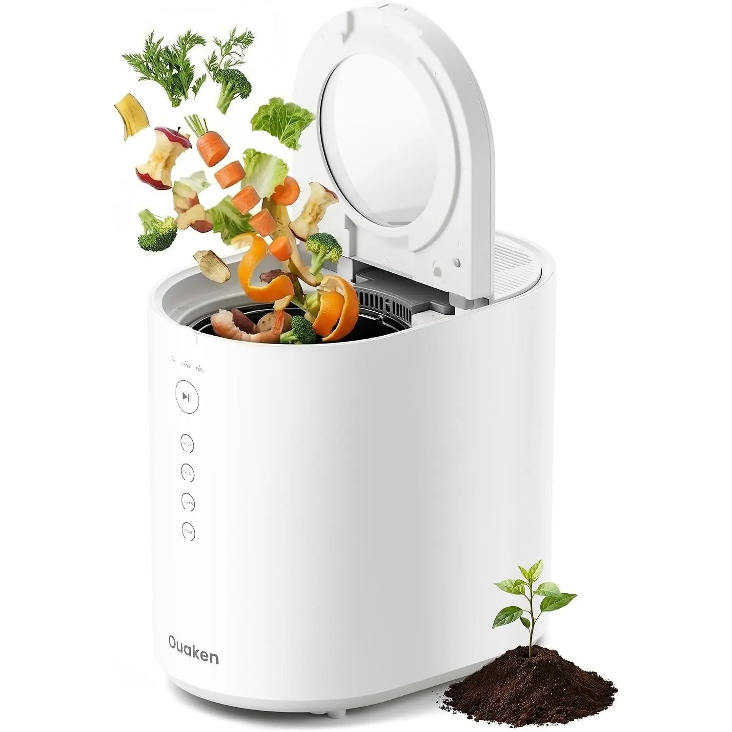OK-255 Electric Composter for Kitchen 5.5L | 2026 New Smart Compost Bin with 5 Modes, Quiet, Odor-Free, Auto-Clean, Reduces Food Waste by 90%, Turns Waste Into Fertilizer