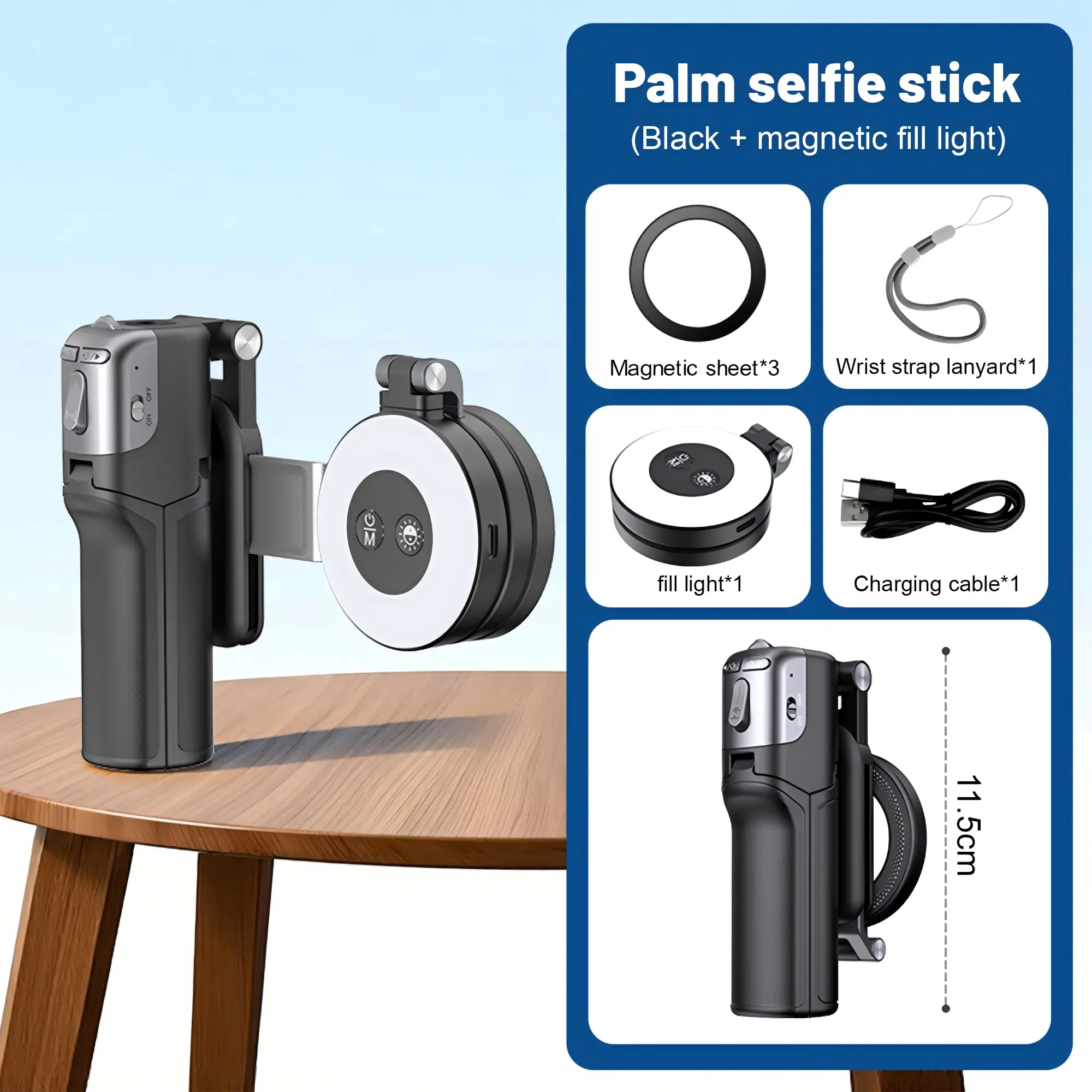 Selfie Kit+Light-Black