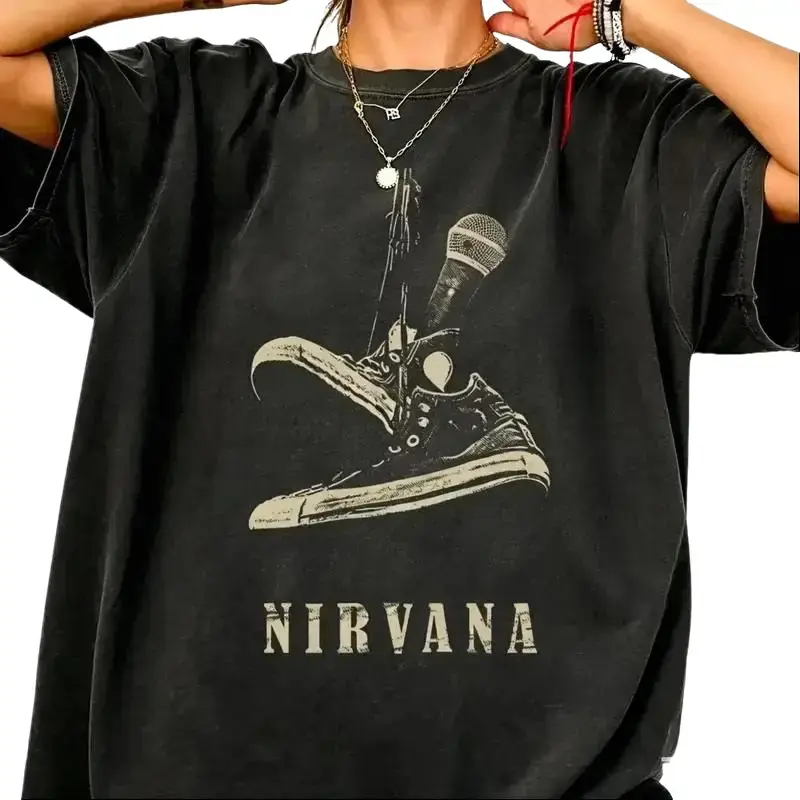 Nirvana Tee, Vintage Band Tee, 90s Rock Music Shirt, Grunge Shirt, Distressed Oversized Unisex Tee, Alternative Gift for Music Fans