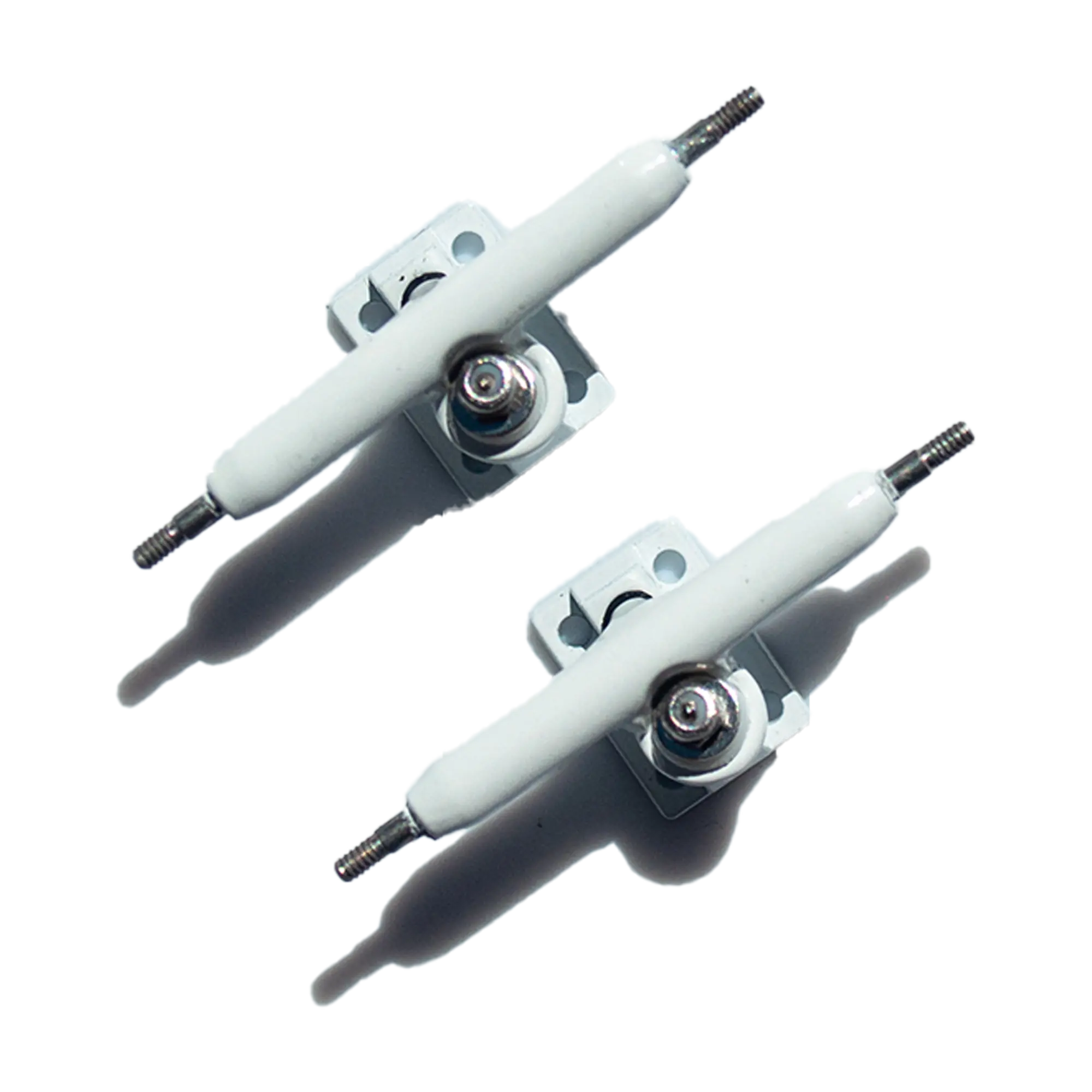 LC BOARDS FINGERBOARD TRUCKS WHITE PRO SHAPED WITH LOCK NUTS