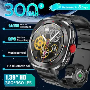 Outdoor Sports Compass Smart Watch For Men,   IP68 Waterproof, 1.39" HD Display Bluetooth Calling,  Message Notifications,Multi-Sensor Health Tracking,300mAh Battery,100+ Sports Modes,Hiking Running Smart Wearable   Ideal Gifts for Outdoor Enthusiasts