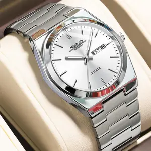 Casual Style Quartz Watch with Date Indicator, Metal Waterproof Case, Luminous Round Dial, Versatile Design with Multiple Color Options