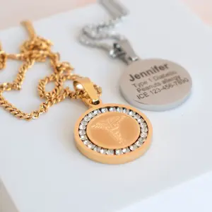 Medical ID Crystals necklace