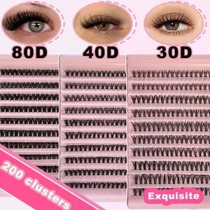 False Eyelash Collection Choose Your Style, 30D/40D/80D D Curl, Mixed Lengths 8-16mm, Natural Thin & Dense, Perfect for Beginners, Cosmetic, Eyelash Clusters