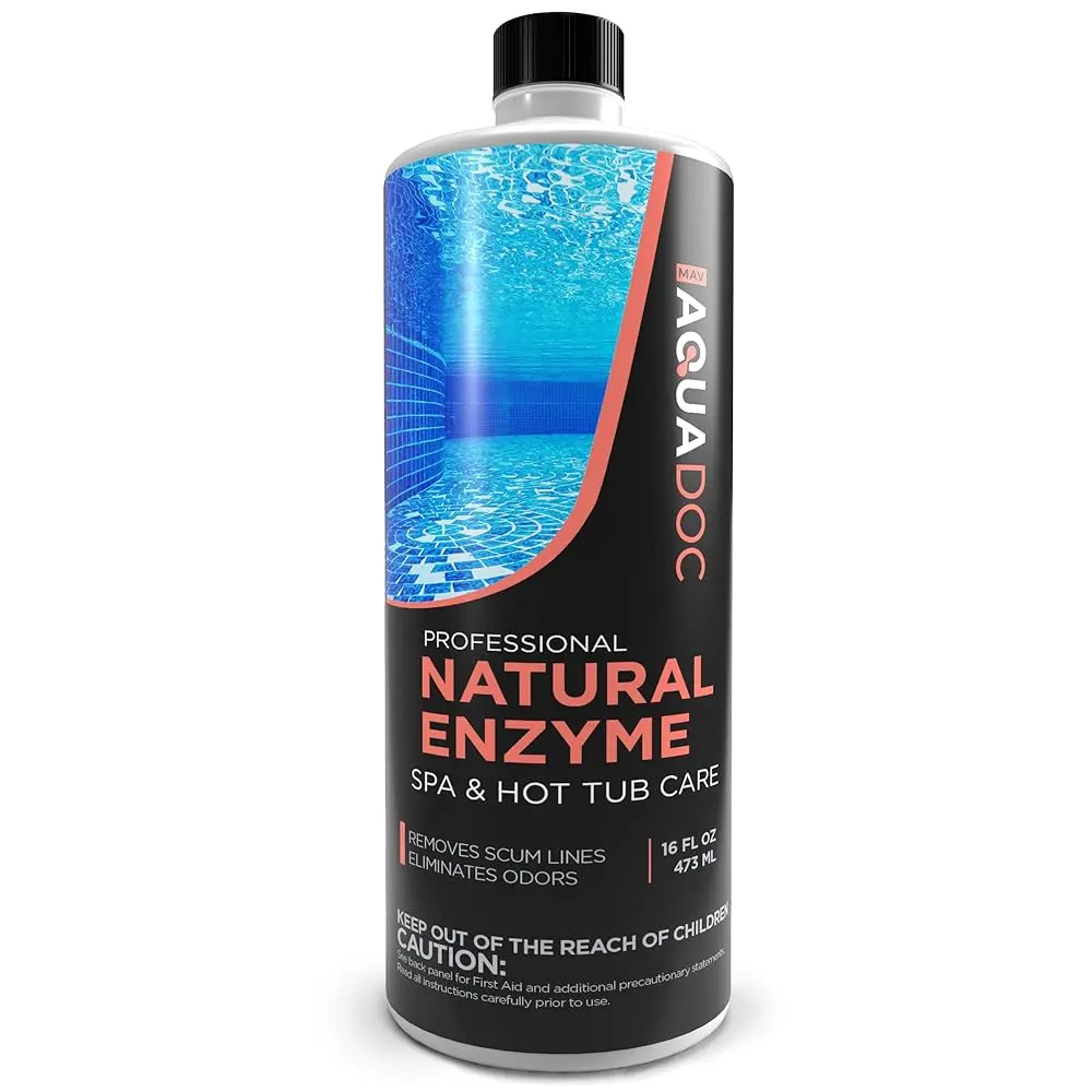 MAV AquaDoc Spa Enzyme Cleaner - 16 oz Natural Liquid Hot Tub Care Solution, Fast Action Household Clarifier, Bathroom Deep Cleaner, Anti-Odour Natural Enzyme Treatment