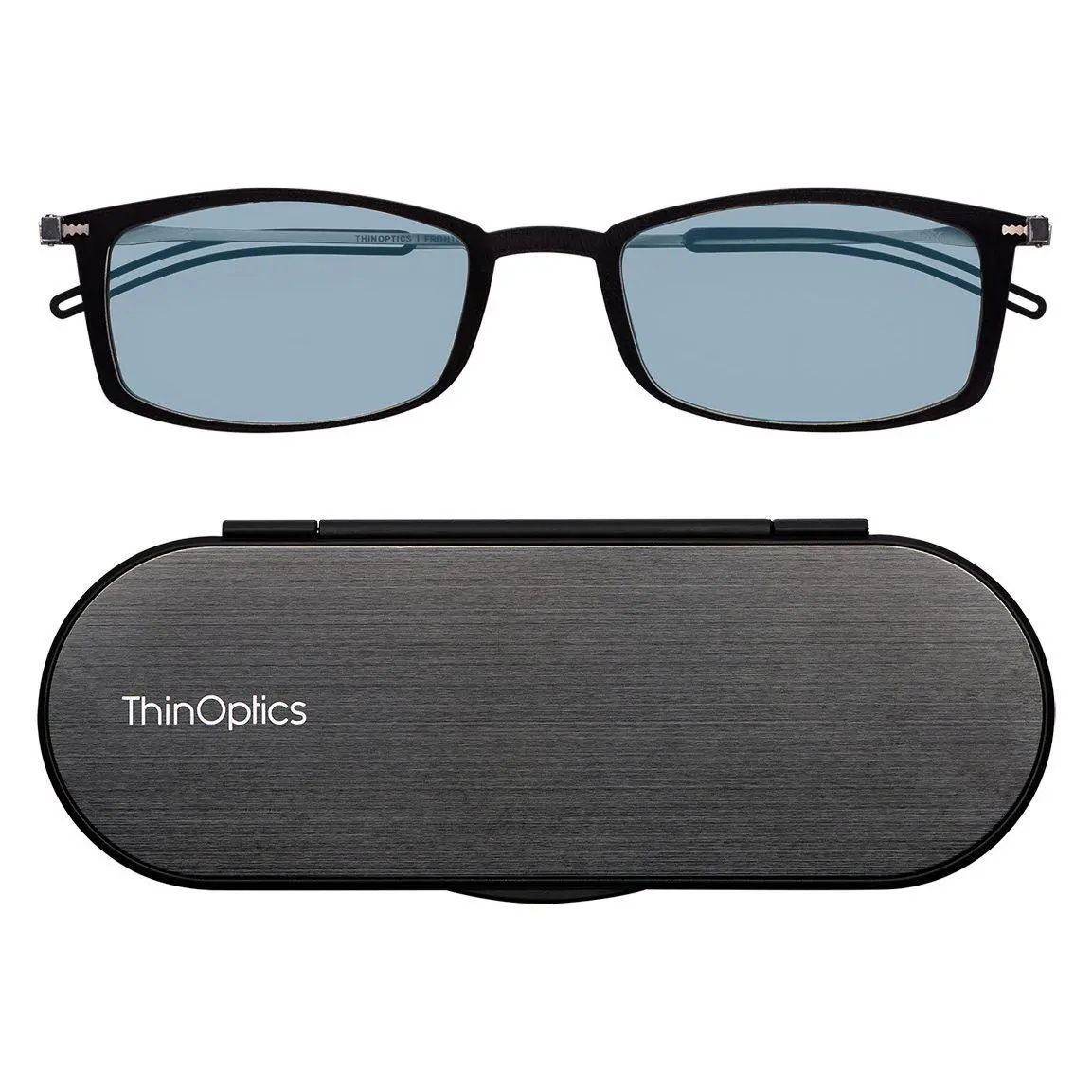 ThinOptics Blue Light Brooklyn Rectangle Readers with Case ThinOptics Blue Light Brooklyn Rectangle Readers with Case