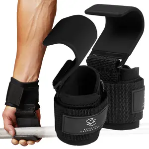 Special Essentials Weight Lifting Hooks - 1 Pair of Premium Steel Hooks with Padded Wrist Straps for Enhanced Grip, Support, and Comfort During Heavyweight Lifting and Pull-ups