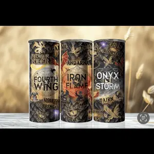 Fourth Wing Iron Flame Onyx Storm 20oz Stainless Steel Tumbler
