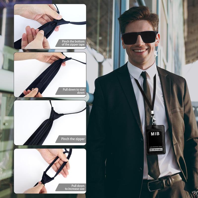 6PCS MIB Agent Costume Accessories, Secret Service Costume Set Spy Costume Accessories for man, women, small boys and small girls for Cosplay