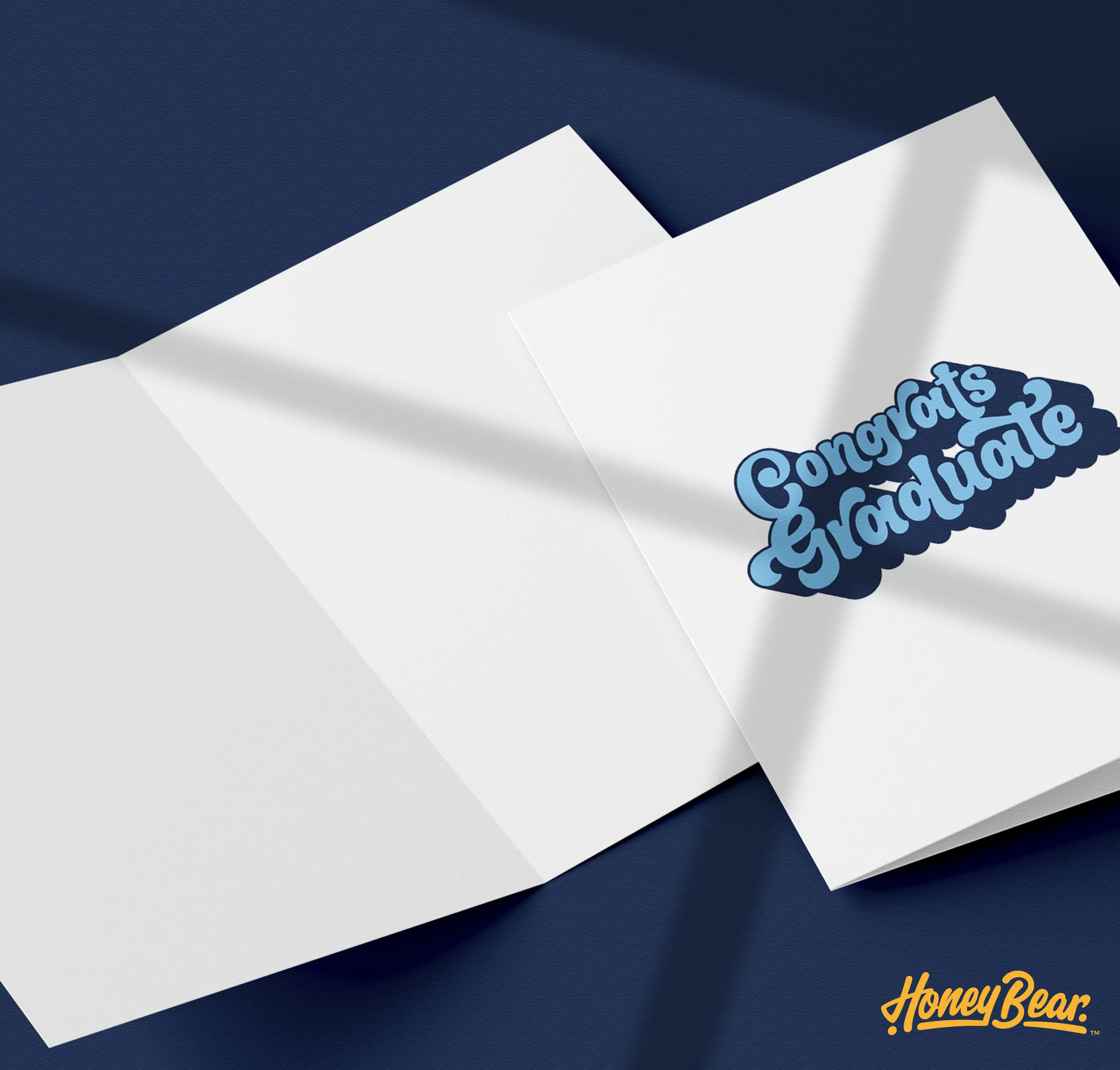 'Congrats Graduate' Greeting Card - Stylish Modern Typography on Matte Card with Envelope for Graduation Celebrations