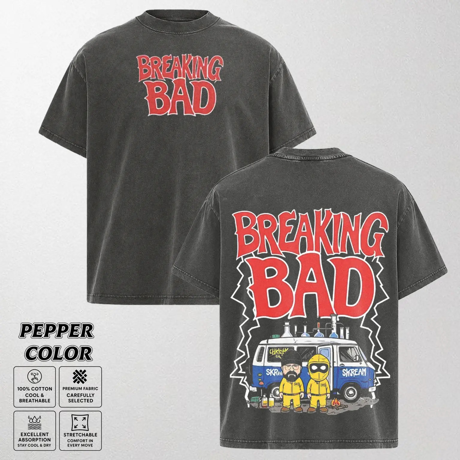 Breaking Bad Movie Unisex Tshirt - Graphic Movie Apparel Comfort Fit Top Menswear, Cotton Fabric merch Long Sleeve Casual Black Seamless Streetwear