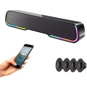 Speakers for Desktop PC,  PC Speakers with Dynamic RGB Light, Wired USB Plug & Play  Sound Bar, USB/Type-C  Gaming Speakers for Desktop, Laptops, Phone, Tablet