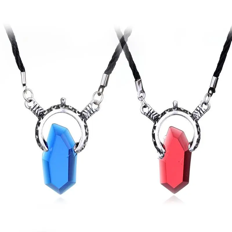 Red Crystal Devil Hunter Pendant Necklace, Dante's Amulet Inspired Choker, Unique Design Jewelry for Men and Women, Pendant With Necklace, Unique Design Pendant