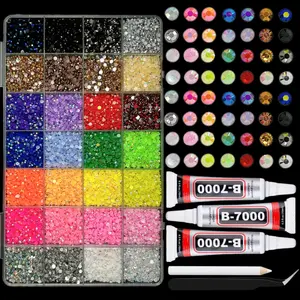 28-Color 3 mm Resin Rhinestone Bedazzling Kit, Semi-Circular Flatback Nail Charms with Glue and Tweezers for DIY Hats, Shoes, Books and Nail Art Crafts