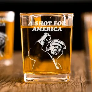 Trump Shot Glass, Whiskey Shot Glass, A Shot For America, Trump Supporter Gift, MAGA, Republican Gift, Stocking Stuffer, Gift for Dad