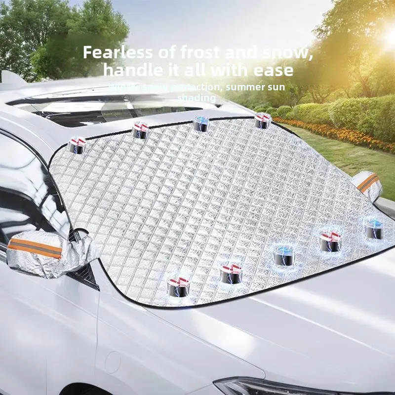 Magnetic Windshield Snow Cover, Car Snow Shield with Compact Design for Easy Storage, Automotive Exterior Accessory for Winter Use, Organizing Kitchen, Caraway Containers