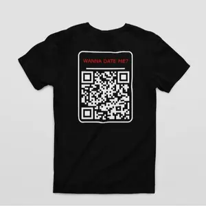 Custom QR T-Shirt, Valentines Hoodie, Personalized Couple's Sweatshirt, Funny Shirt, Boyfirend Gift, Girlfriend Sweater,Trendy QR code Shirt