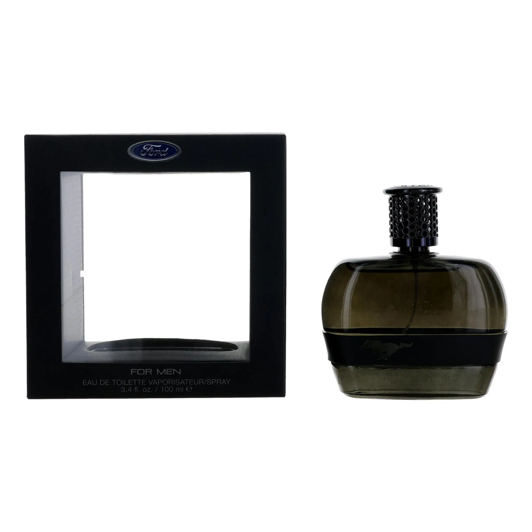 Mustang Black Eau De Toilette Spray for Men, 3.4 oz, Fresh and Invigorating Scent with a Sleek, Modern Design, Sleek Design